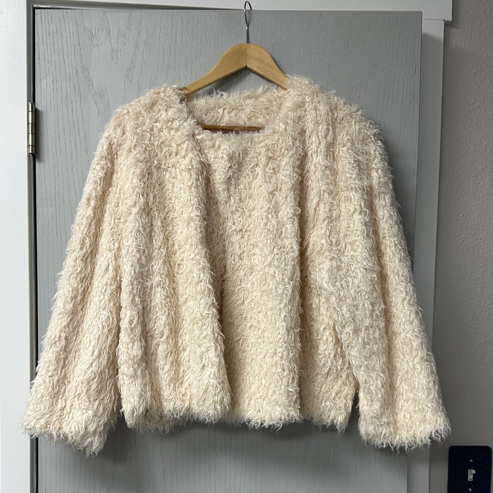 CAbi Off-White Teddy Jacket